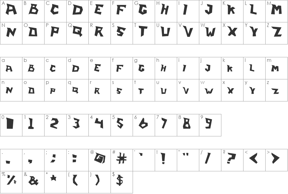 I Learn From Wall font character map preview