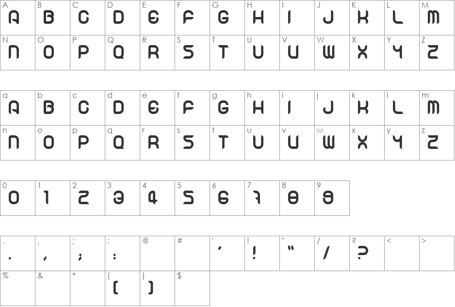 ibiscus font character map preview