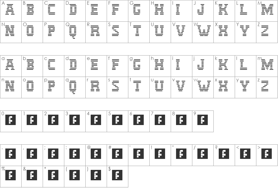 IBM Logo font character map preview