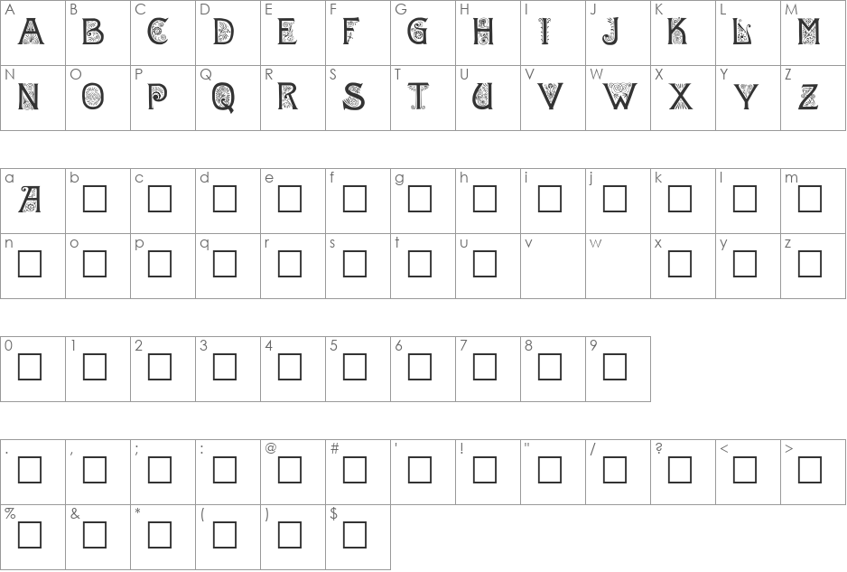 Ibsen font character map preview