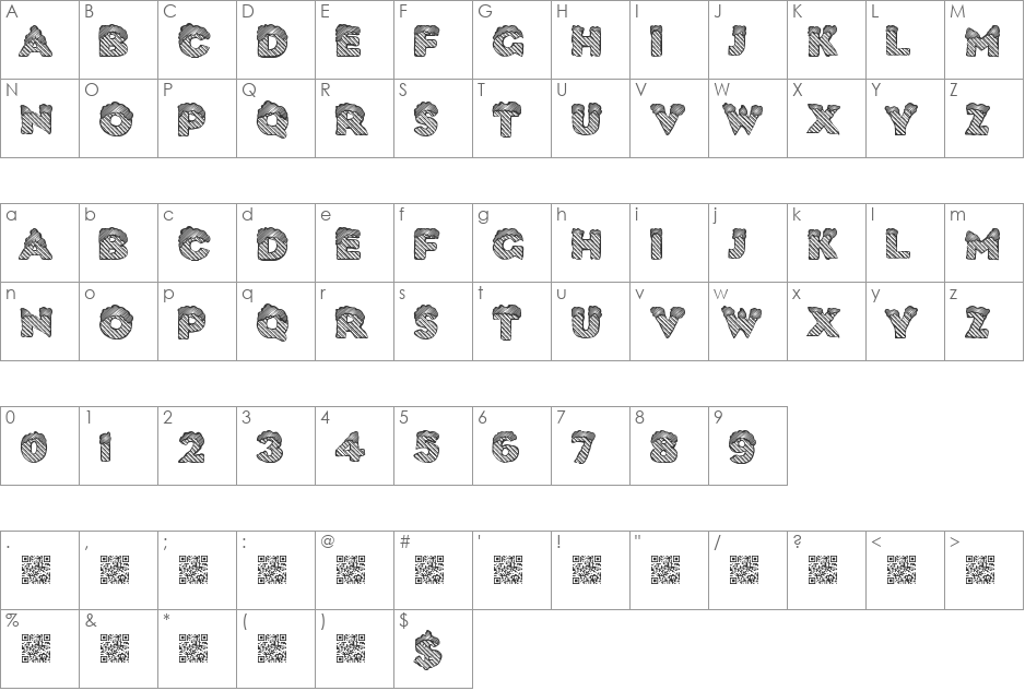 IceCold font character map preview