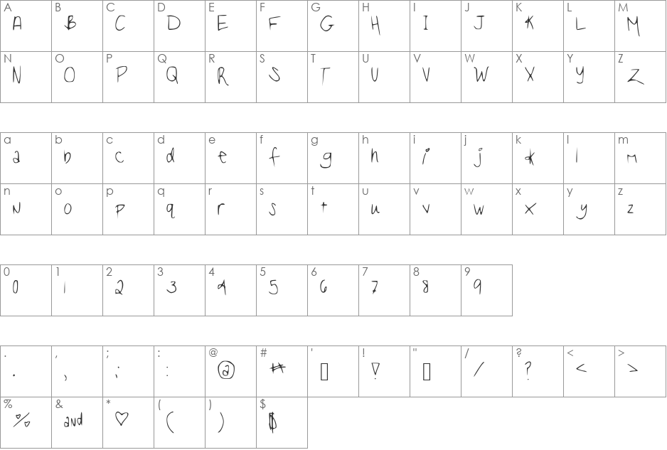 ice_ice_baby_ font character map preview