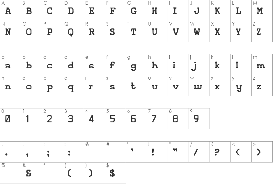 Iconified font character map preview