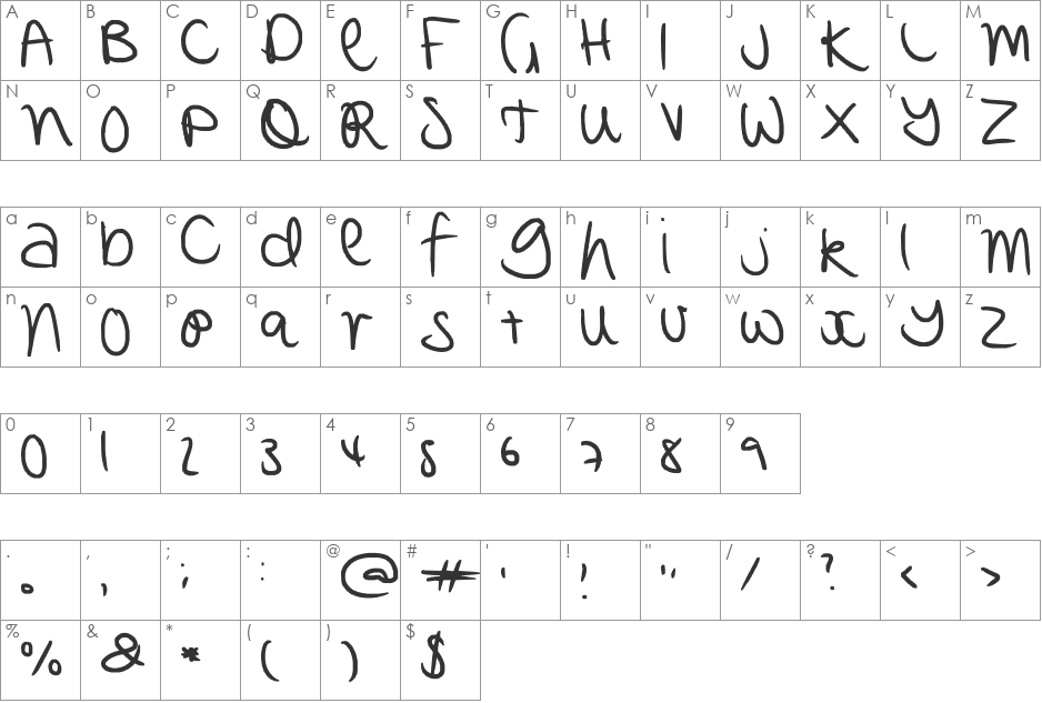 IF UR IN A RUSH!!! font character map preview