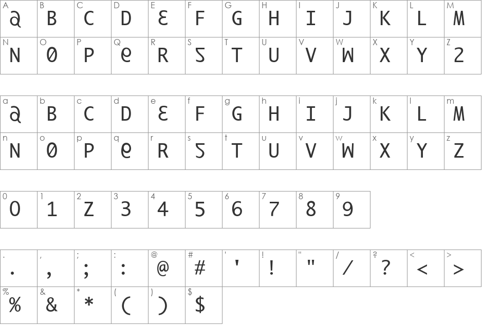 ILikeOffenbachXtra font character map preview