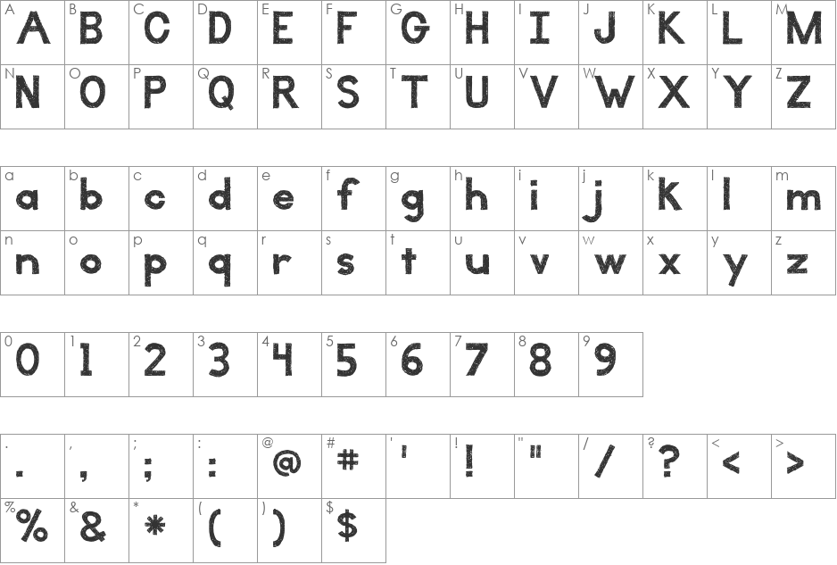 Illuminate font character map preview