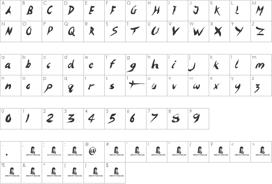 Imagination Station font character map preview
