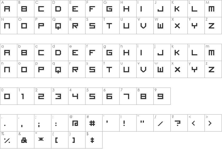 Imagine Font font character map preview
