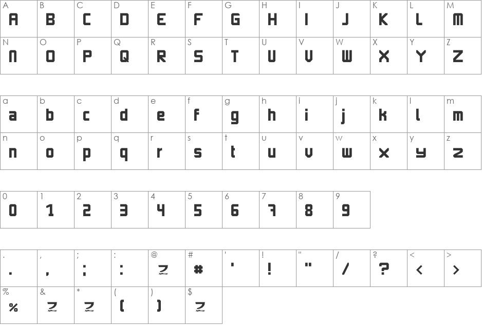 Imagine Font 2 font character map preview
