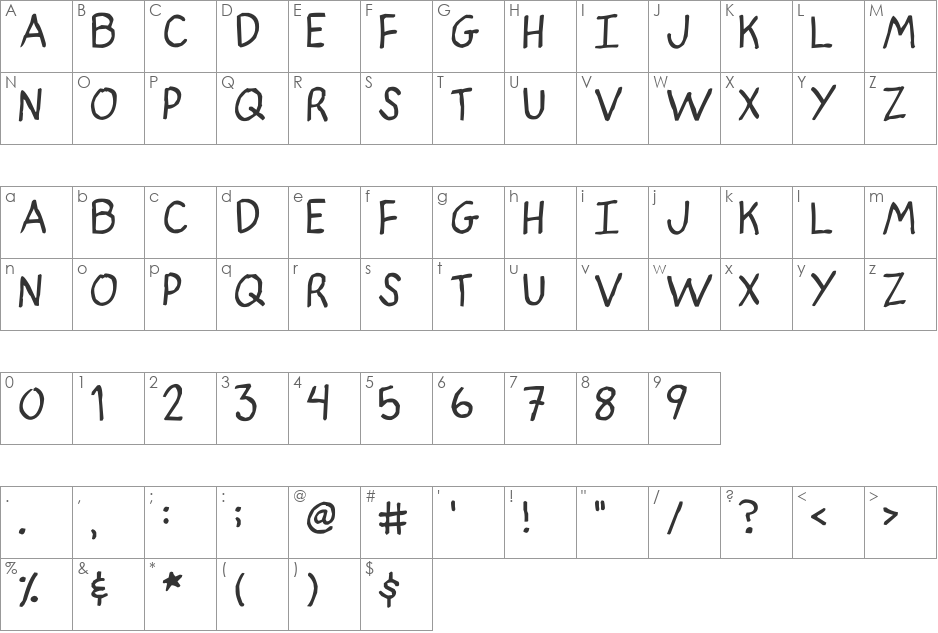 indian poker. font character map preview
