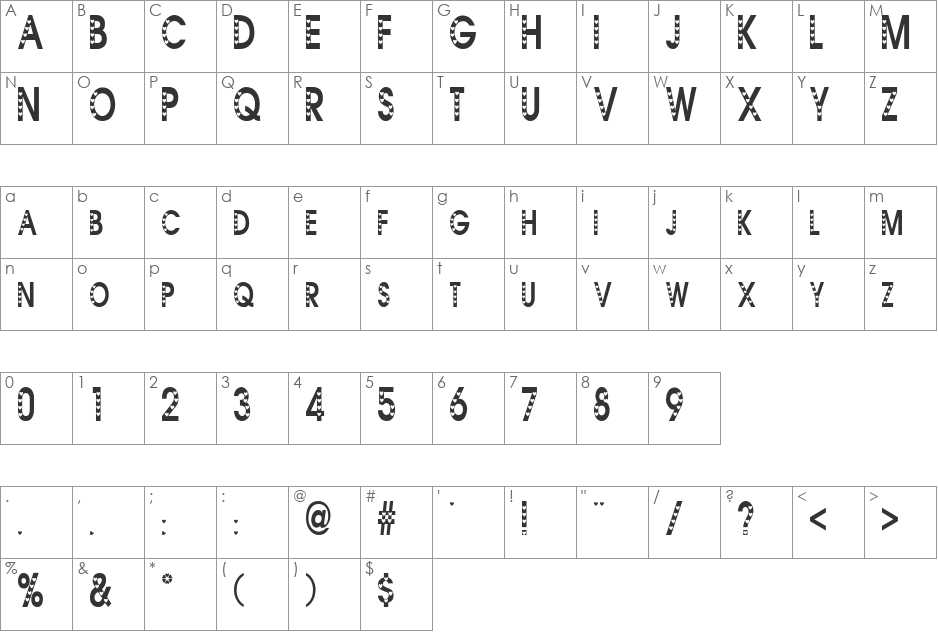 AC3-Hearts1 font character map preview