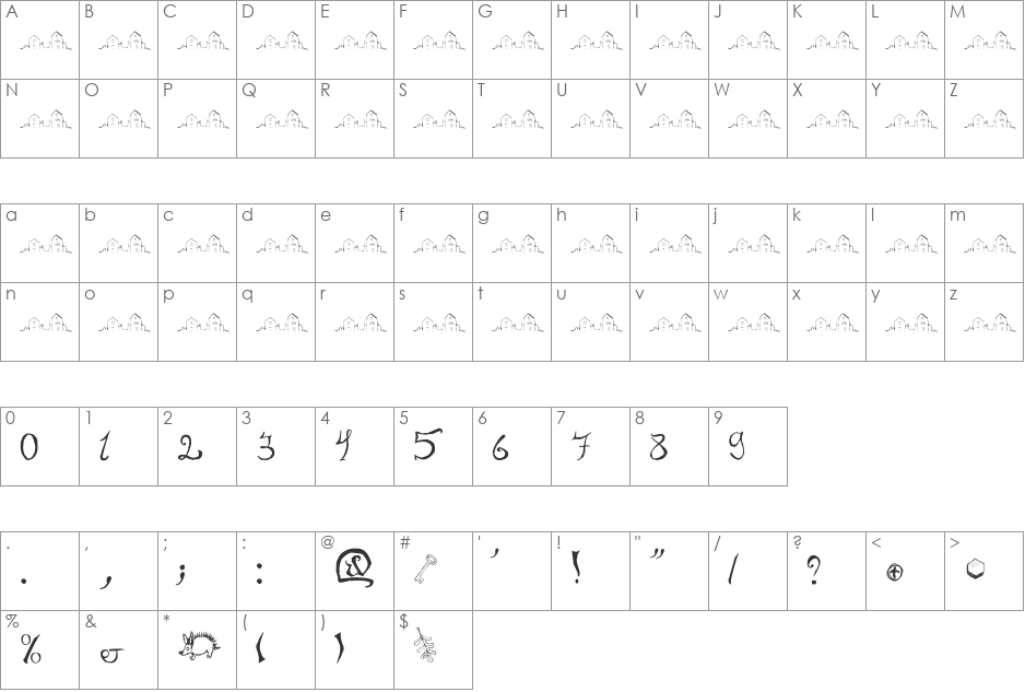 ArkMar font character map preview