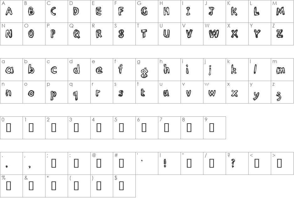 Inlines font character map preview
