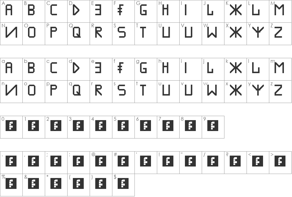 Inmodify font character map preview