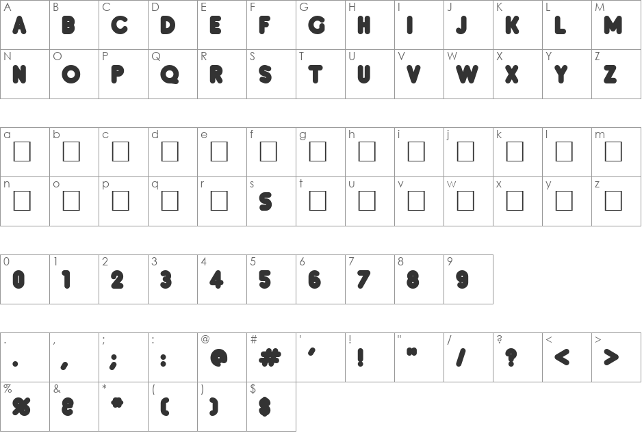 Inset8 font character map preview