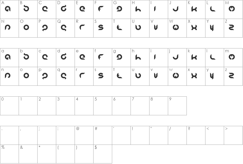 Intan Putri Pratiwi font character map preview