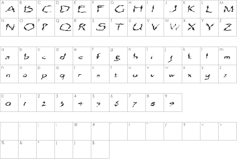 IntegrityExtended font character map preview