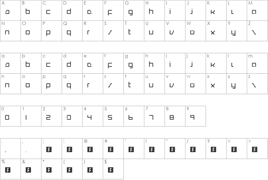 Intercorp Redux font character map preview