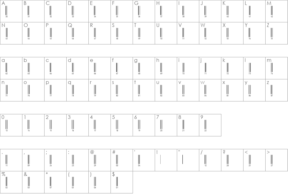 IntHrP72DmTt font character map preview