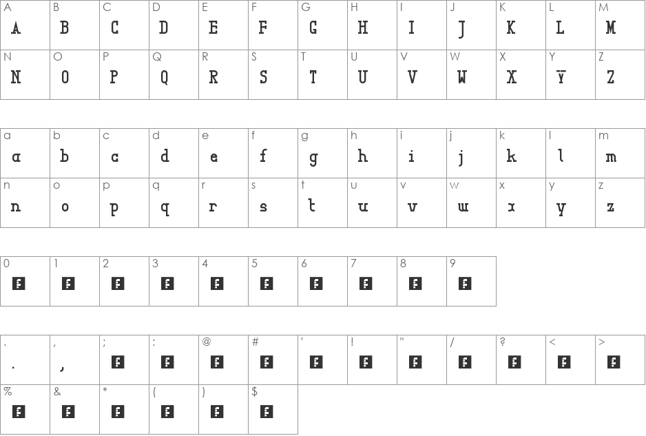 Iont Slab font character map preview