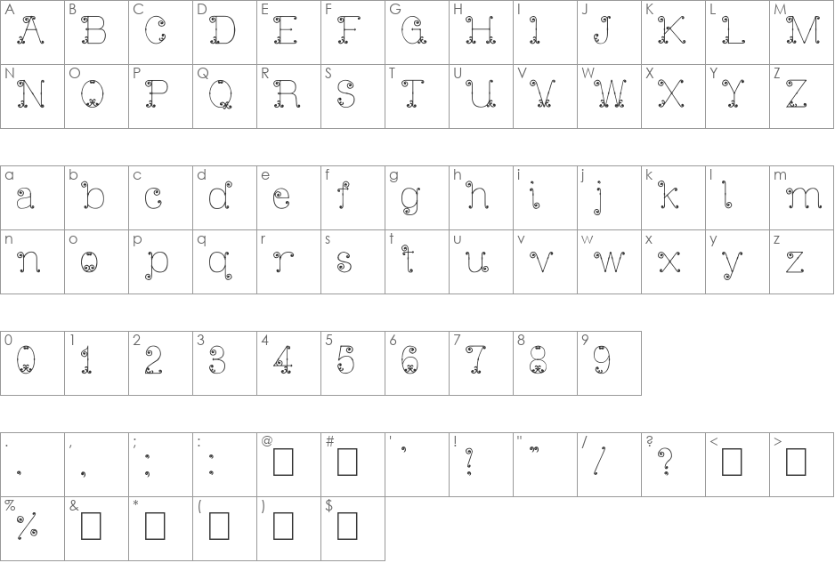 Iron Gate font character map preview