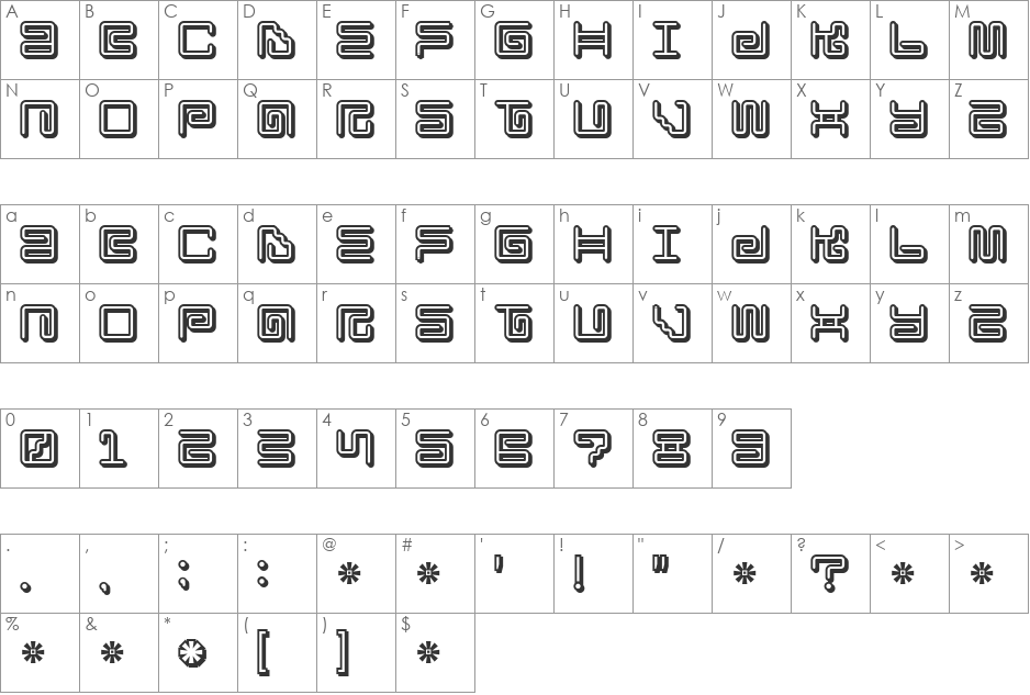 Iron Lounge Smart font character map preview