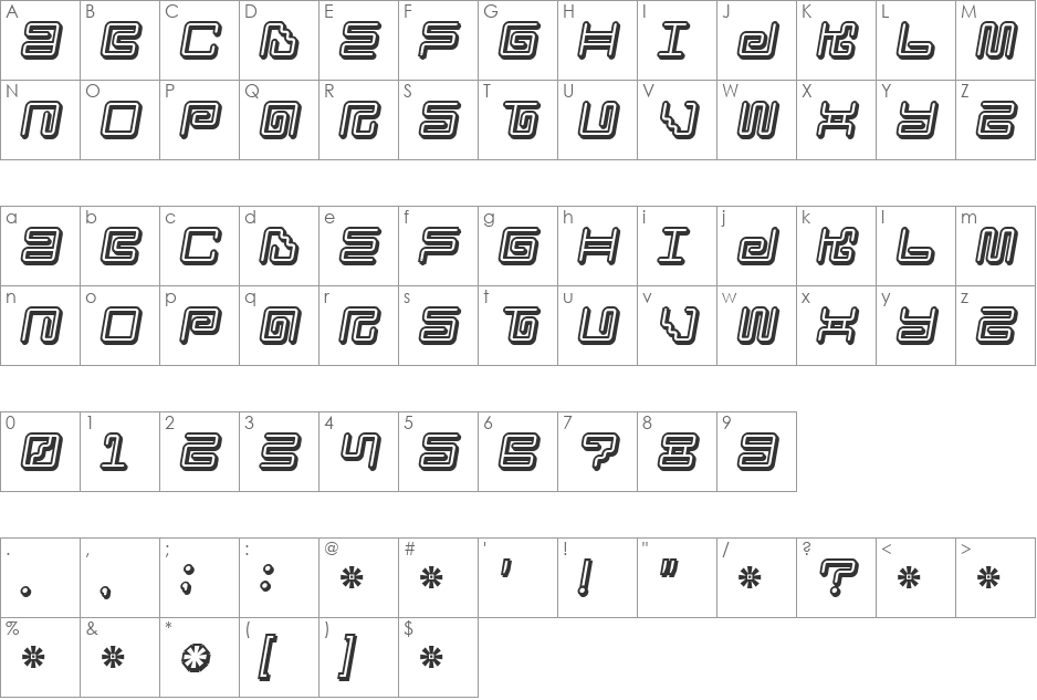 Iron Lounge Smart 2 font character map preview