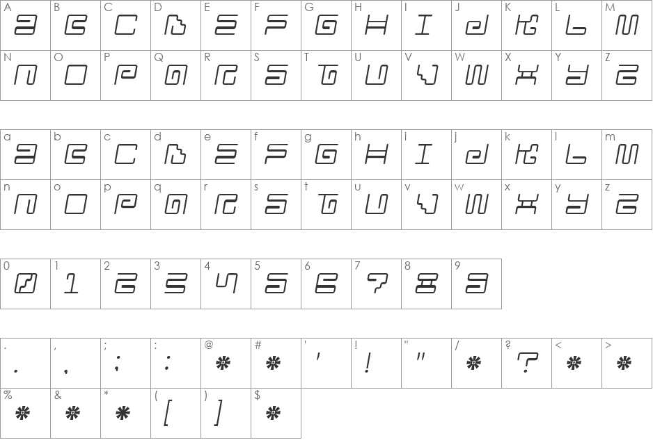 Iron Lounge Smart Dot 2 font character map preview