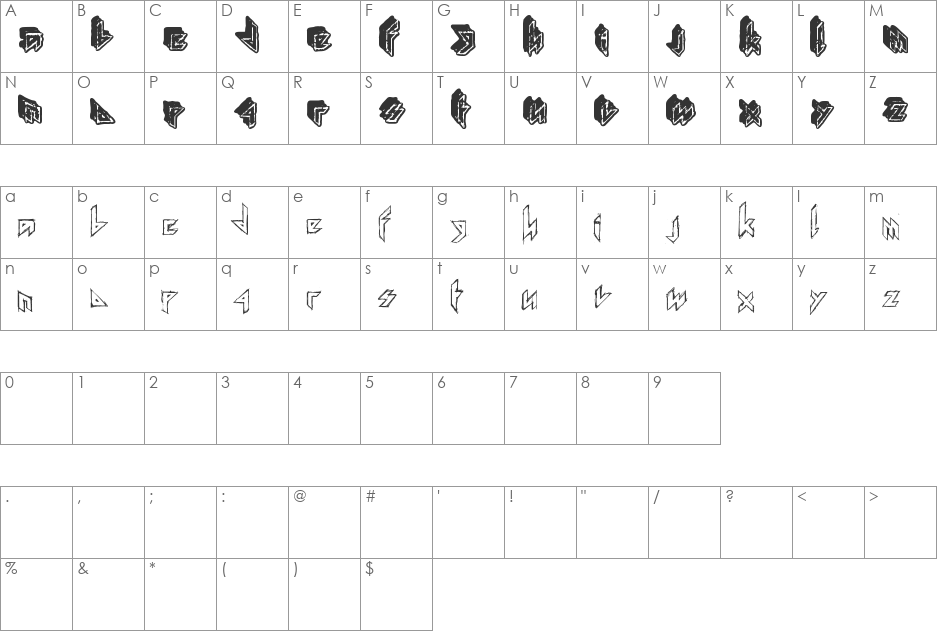 IRON MATHBOOK font character map preview