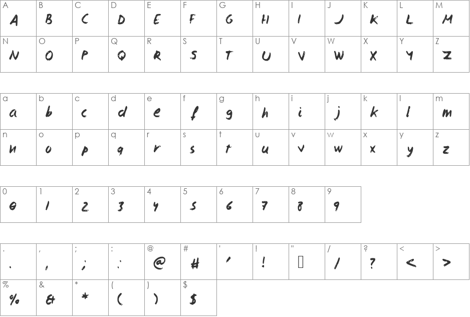 IsaacScript2 font character map preview