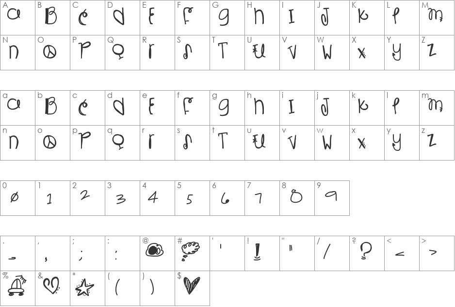 IsBestestWithYou font character map preview