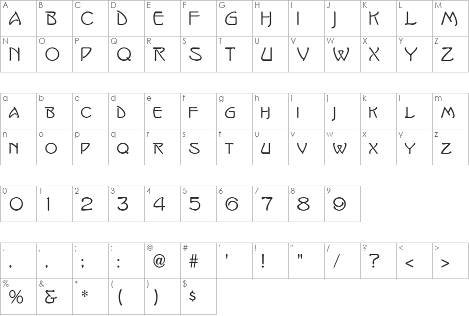 Island Gothic font character map preview