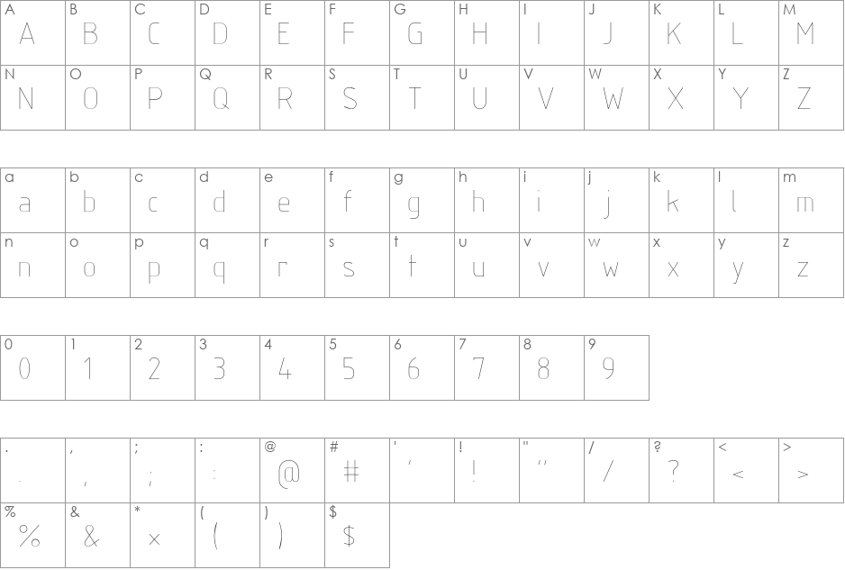 ISOCP2 font character map preview