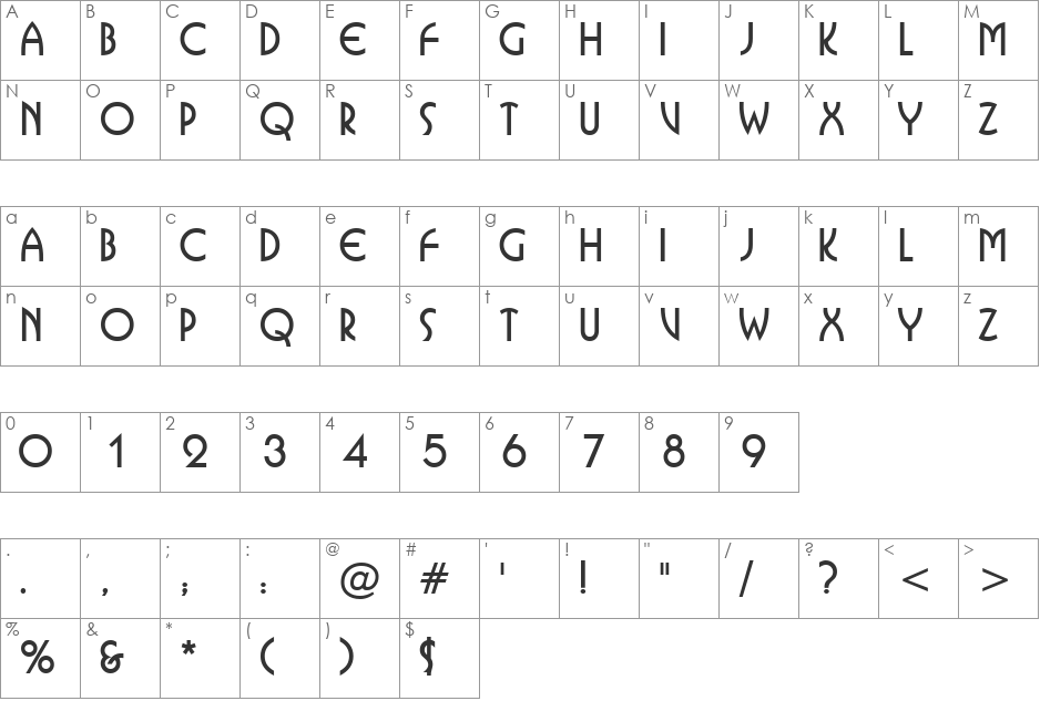 IsolatCapsSSi font character map preview