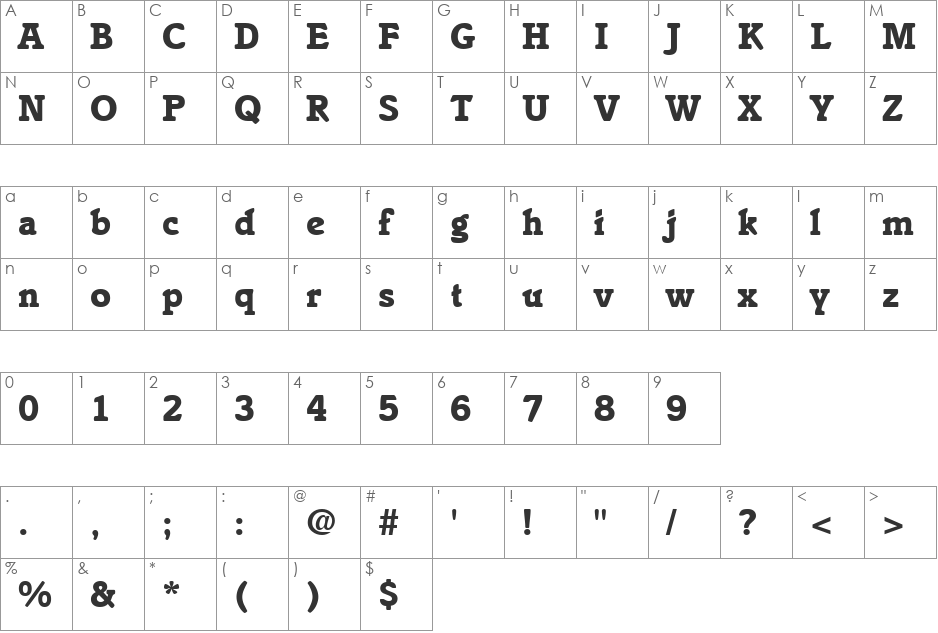 IstriaModernBlack font character map preview