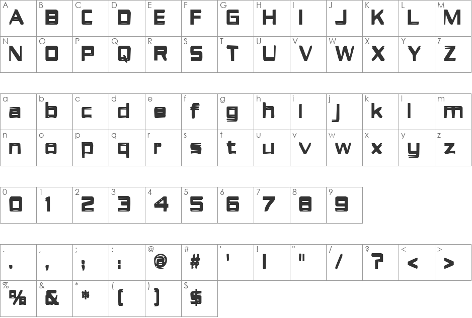 It's About Time font character map preview
