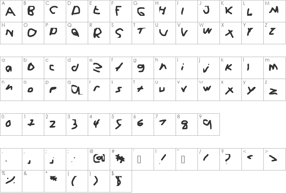 Italics_and_F____it font character map preview