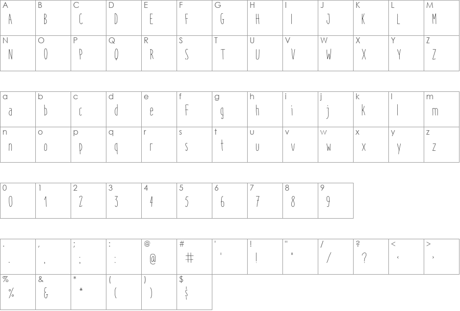 Italo Regular Italic font character map preview