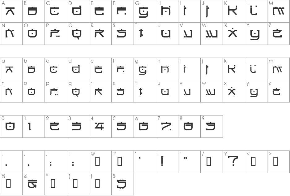 IttoBlock font character map preview
