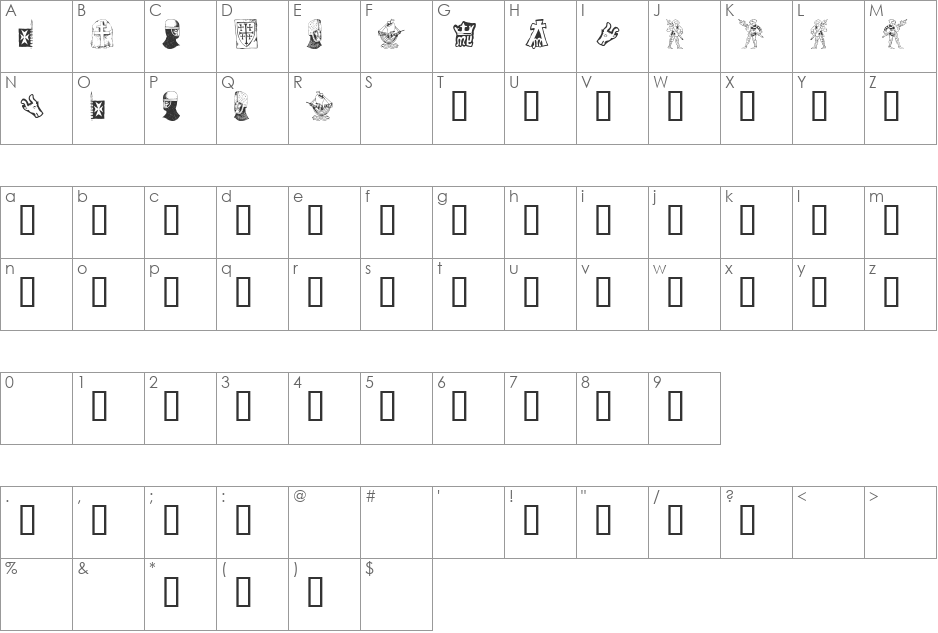 Ivanbats font character map preview