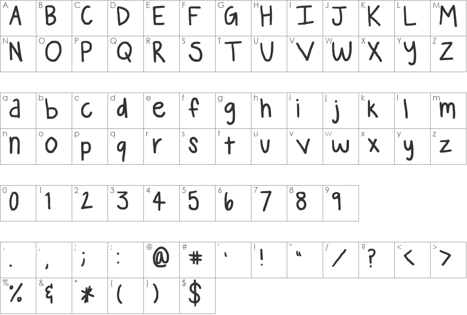 janbakhsh font character map preview