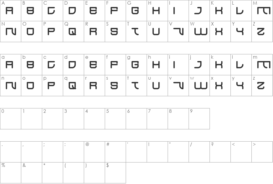 JAPAN font character map preview