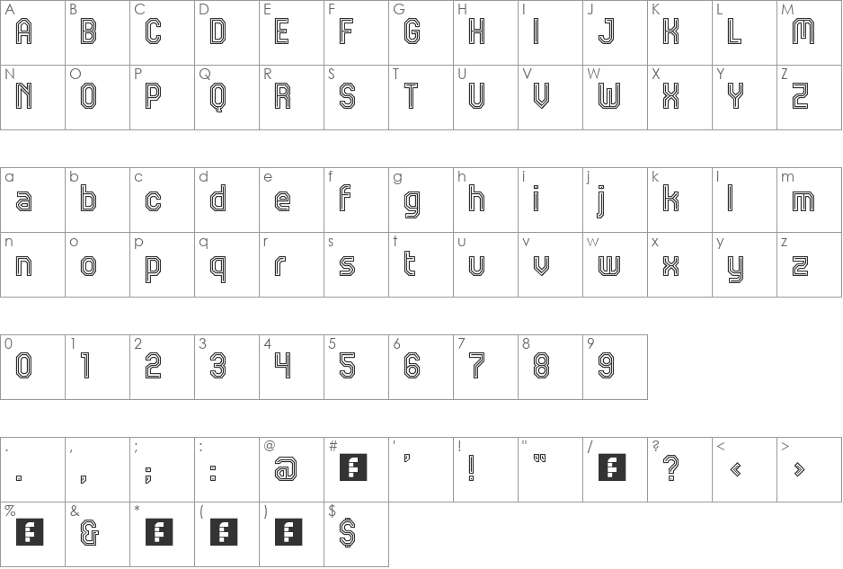 JD Talk font character map preview