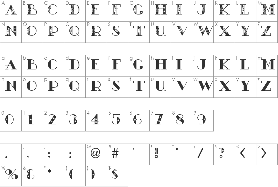 AC4-ThankYou font character map preview