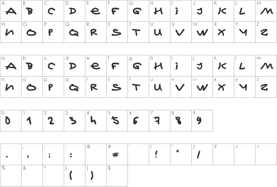 Jeff Kovalsky font character map preview