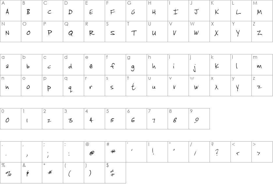 Jenkins v2.0 font character map preview