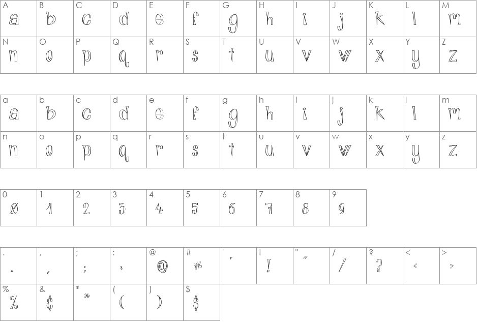 Art Journal Alphabit font character map preview