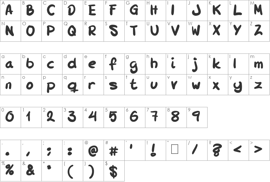 JLEE font character map preview