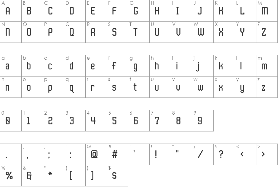 JLS Data GothicC font character map preview
