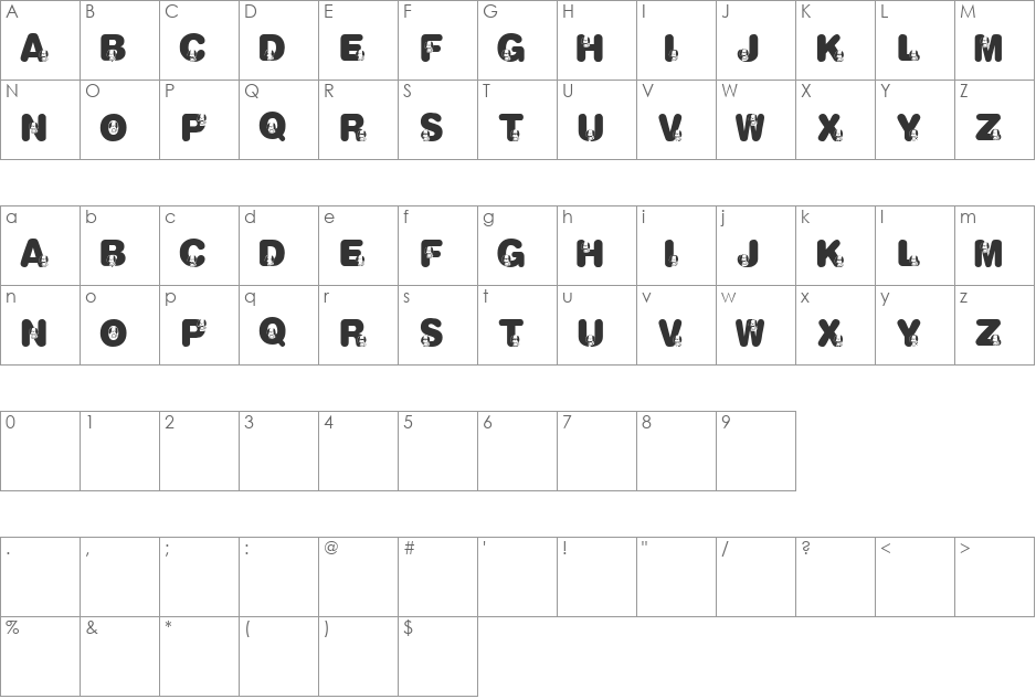 Jocky's Choice font character map preview